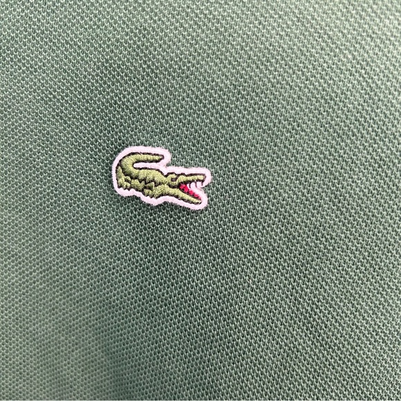 Men’s Lacoste Matte Piping Petit Piqué Slim Fit Polo – Green/Sapphire Blue, M - Picture 10 of 10